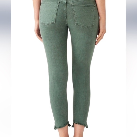 New DL1961 Women's Florence Cropped Mid Rise Instasculpt Skinny Jeans Jade - Picture 2 of 5